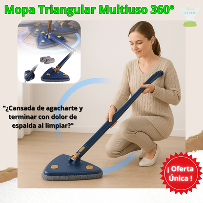 “Fregona Triangular 360° UltraFlex – Limpieza sin límites”